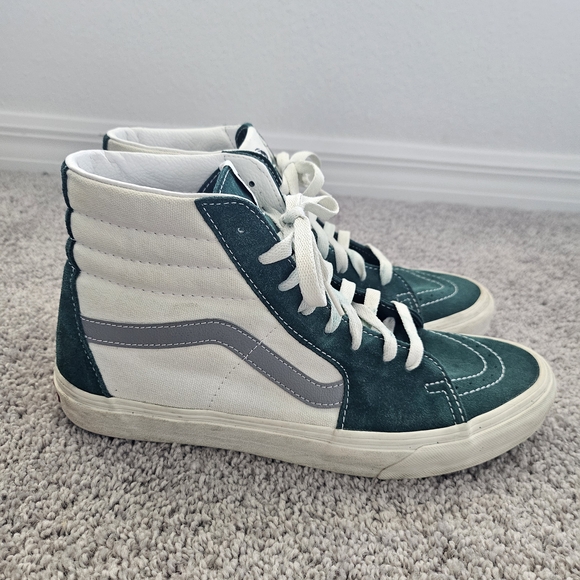 Vans Men's Green And White Sk8-Hi Sneakers - Picture 3 of 7